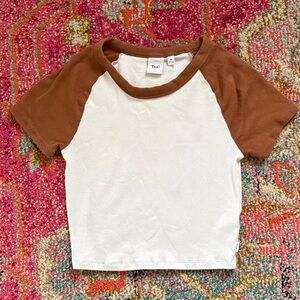 TNA Brown and White Raglan Tee